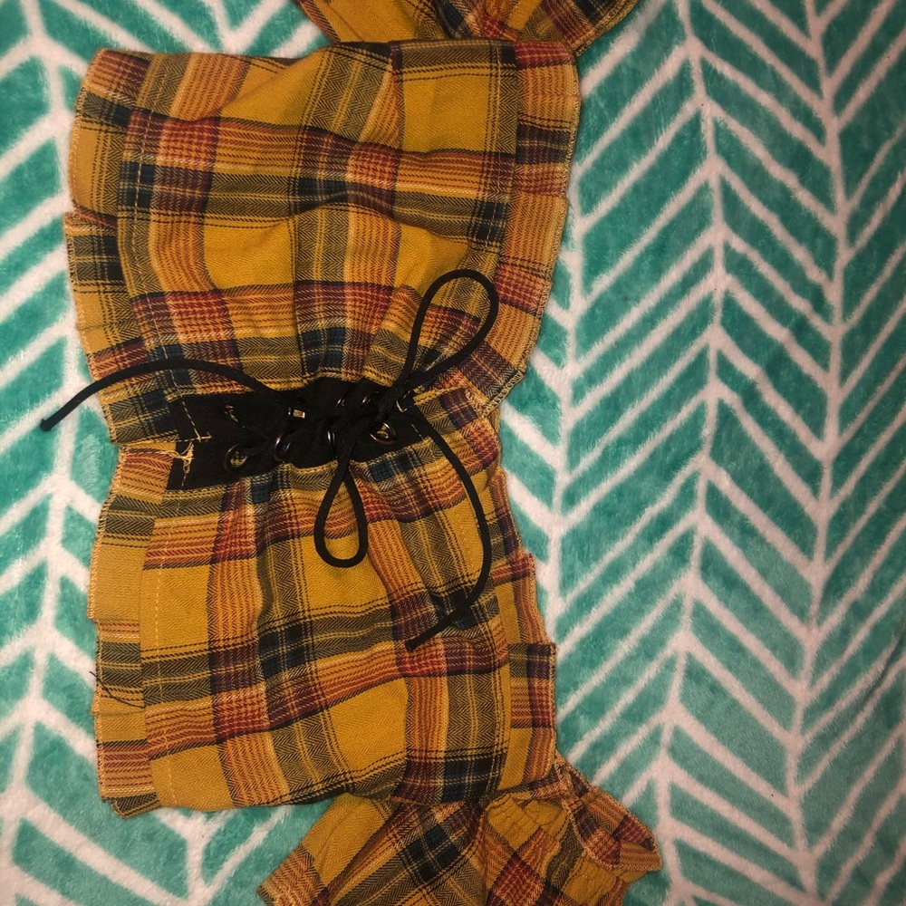 Brown Crop Top Lace Up